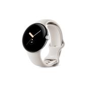 Google Pixel Watch Bluetooth Polished Silver Sportarmband Chalk