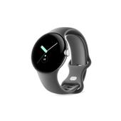 Google Pixel Watch LTE+Bluetooth Polished Silver Sportarmband Charcoal