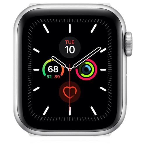 Apple Apple WATCH Series 5 44mm Cellular Aluminiumgehäuse silber Sportarmband Stein