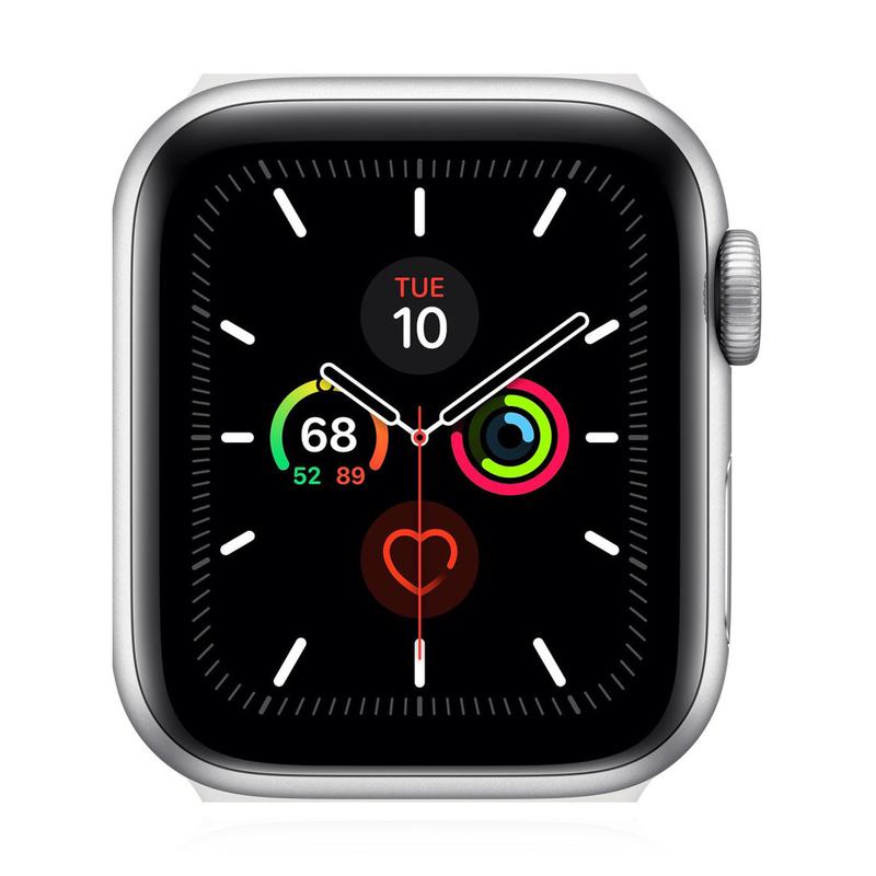 Apple WATCH Series 5 44mm Cellular Aluminiumgehäuse silber Sportarmband Stein