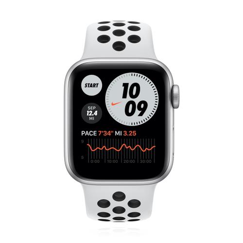 Apple WATCH Nike Series 6  40mm GPS Aluminiumgehäuse silber Sportarmband Pure Platinum Black