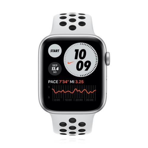 Apple WATCH Series 6 Nike 44mm GPS+Cellular Aluminiumgehäuse Silber Sportarmband Platinum Black