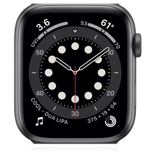 Apple Apple WATCH Series 6 44mm Cellular Aluminiumgehäuse Space Grau Solo Loop Schwarz