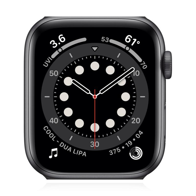 Apple WATCH Series 6 44mm Cellular Aluminiumgehäuse Space Grau Solo Loop Schwarz