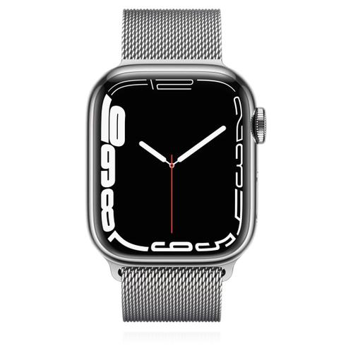Apple Apple WATCH Series 7 45mm GPS+Cellular Edelstahl Silber Armband Milanaisearmband Silber