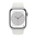 Apple WATCH Series 8 41mm GPS Aluminiumgehäuse Silber Sportarmband Weiß