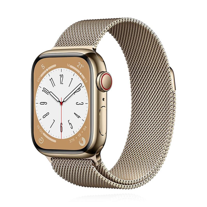 Apple WATCH Series 8 41mm GPS+Cellular Edelstahl Gold Milanaisearmband Gold