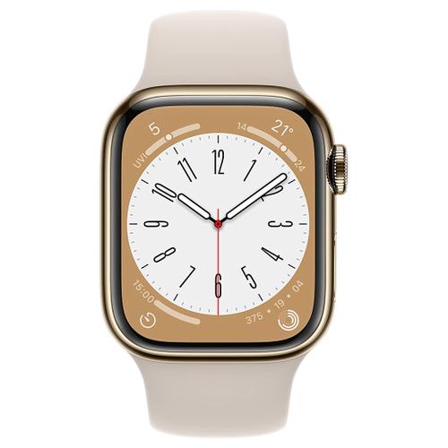 Apple Apple WATCH Series 8 45mm GPS+Cellular Edelstahl Gold Sportarmband Polarstern