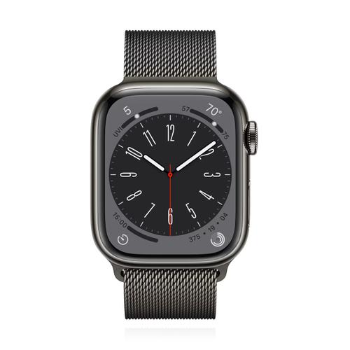 Apple WATCH Series 8 45mm GPS+Cellular Edelstahl Graphit Milanaisearmband Graphit