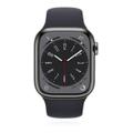 Apple WATCH Series 8 45mm GPS+Cellular Edelstahl Graphit Sportarmband Mitternacht