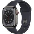 Apple WATCH Series 8 45mm GPS+Cellular Edelstahl Graphit Sportarmband Mitternacht