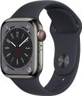 Apple WATCH Series 8 45mm GPS+Cellular Edelstahl Graphit Sportarmband Mitternacht