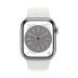 WATCH Series 8 45mm GPS+Cellular Edelstahl Silber Sportarmband Weiß