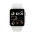 Apple WATCH SE (2022) 44mm GPS Aluminiumgehäuse Silber Sportarmband Weiß