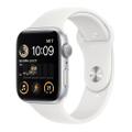 Apple WATCH SE (2022) 44mm GPS Aluminiumgehäuse Silber Sportarmband Weiß