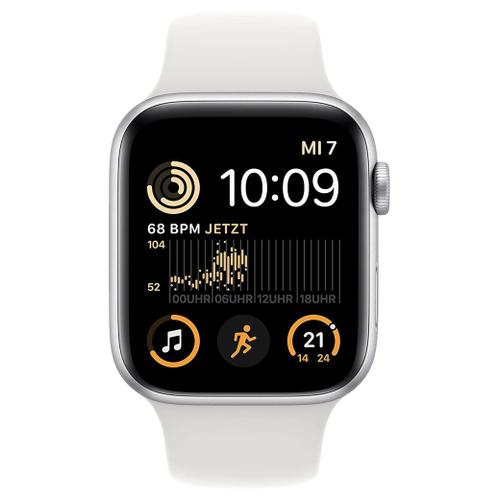 Apple Apple WATCH SE (2022) 44mm GPS+Cellular Aluminiumgehäuse Silber Sportarmband Weiß