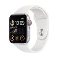 Apple WATCH SE (2022) 44mm GPS+Cellular Aluminiumgehäuse Silber Sportarmband Weiß