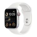 Apple WATCH SE (2022) 44mm GPS+Cellular Aluminiumgehäuse Silber Sportarmband Weiß