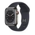 Apple WATCH Series 8 41mm GPS+Cellular Edelstahl Graphit Sportarmband Mitternacht