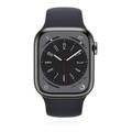 Apple WATCH Series 8 41mm GPS+Cellular Edelstahl Graphit Sportarmband Mitternacht