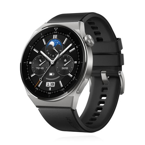 Huawei Watch GT 3 Pro Titanium mit Black Fluoroelastomer Strap