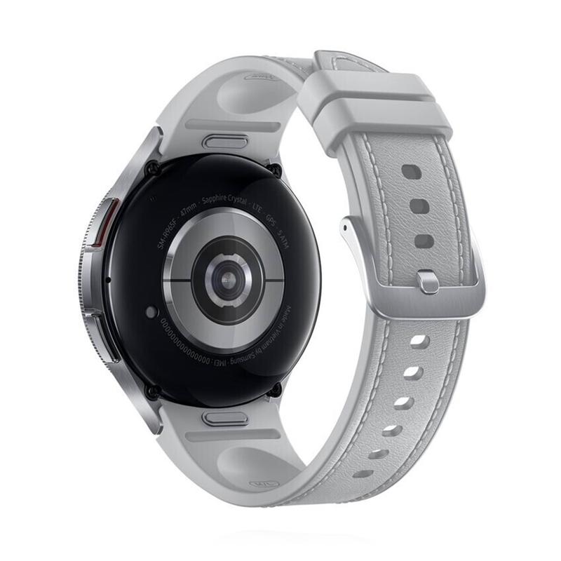 Samsung Galaxy Watch6 Classic Bluetooth+4G 47mm Silver Hybrid Eco-Leather Band Silver