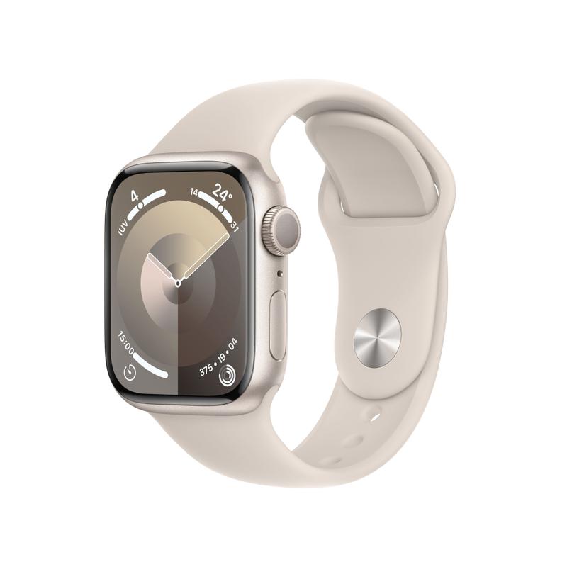 Apple WATCH Series 9 41mm GPS Aluminiumgehäuse Polarstern Sportarmband Polarstern S/M