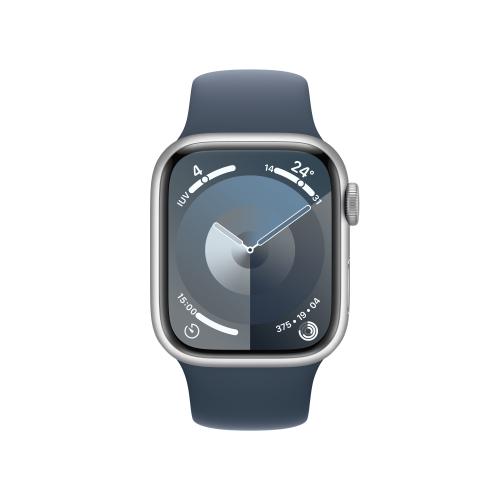 Apple WATCH Series 9 41mm GPS+Cellular Aluminiumgehäuse Silber Sportarmband Sturmblau M/L