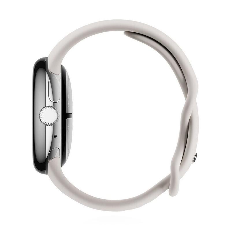 Google Pixel Watch 2 Bluetooth Polished Silver Sportarmband in Porcelain