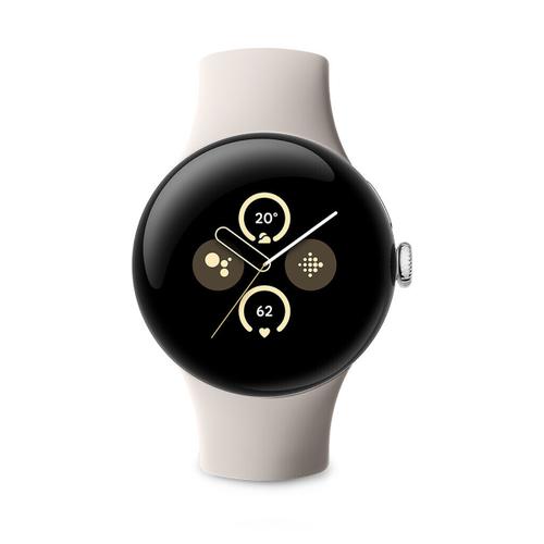 Google Pixel Watch 2 LTE+Bluetooth Polished Silver Sportarmband in Porcelain verkaufen