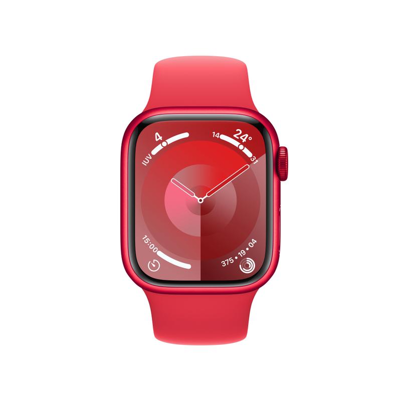 Apple Watch Series 9 41mm Aluminiumgehäuse GPS (PRODUCT)RED Sportarmband Rot S/M