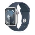 Apple WATCH Series 9 41mm GPS Aluminiumgehäuse Silber Sportarmband Sturmblau S/M
