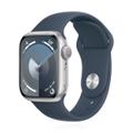 Apple WATCH Series 9 41mm GPS Aluminiumgehäuse Silber Sportarmband Sturmblau S/M