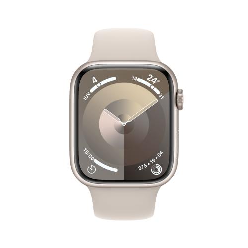 Apple WATCH Series 9 45mm GPS Aluminiumgehäuse Polarstern Sportarmband Polarstern M/L