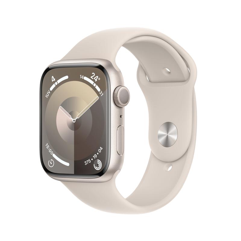 Apple WATCH Series 9 45mm GPS Aluminiumgehäuse Polarstern Sportarmband Polarstern M/L