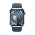 Apple WATCH Series 9 45mm GPS Aluminiumgehäuse Silber Sportarmband Sturmblau M/L