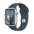 Apple WATCH Series 9 45mm GPS Aluminiumgehäuse Silber Sportarmband Sturmblau M/L