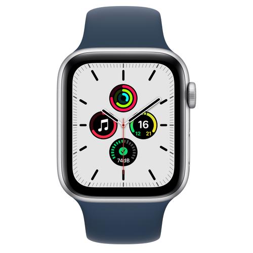 Apple WATCH SE 44mm GPS Aluminiumgehäuse Silber Sportarmband Abyssblau