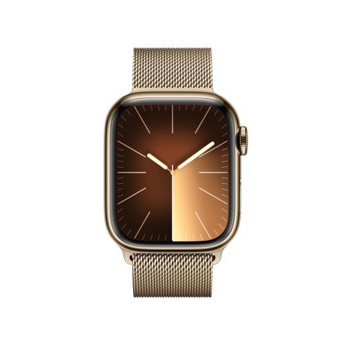 Apple WATCH Series 9 41mm GPS+Cellular Edelstahlgehäuse Gold Milanaisearmband Gold