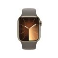 Apple WATCH Series 9 41mm GPS+Cellular Edelstahlgehäuse Gold Sportarmband Tonbraun M/L