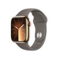 Apple WATCH Series 9 41mm GPS+Cellular Edelstahlgehäuse Gold Sportarmband Tonbraun M/L