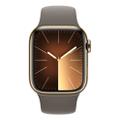 Apple WATCH Series 9 41mm GPS+Cellular Edelstahlgehäuse Gold Sportarmband Tonbraun S/M