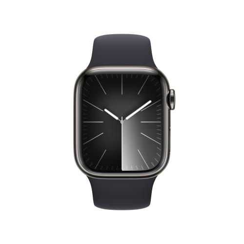 Apple WATCH Series 9 41mm GPS+Cellular Edelstahlgehäuse Graphit Sportarmband Mitternacht S/M