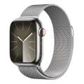 Apple WATCH Series 9 41mm GPS+Cellular Edelstahlgehäuse Silber Milanaisearmband Silber