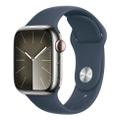 Apple WATCH Series 9 41mm GPS+Cellular Edelstahlgehäuse Silber Sportarmband Sturmblau M/L