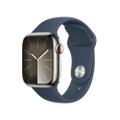 Apple WATCH Series 9 41mm GPS+Cellular Edelstahlgehäuse Silber Sportarmband Sturmblau M/L