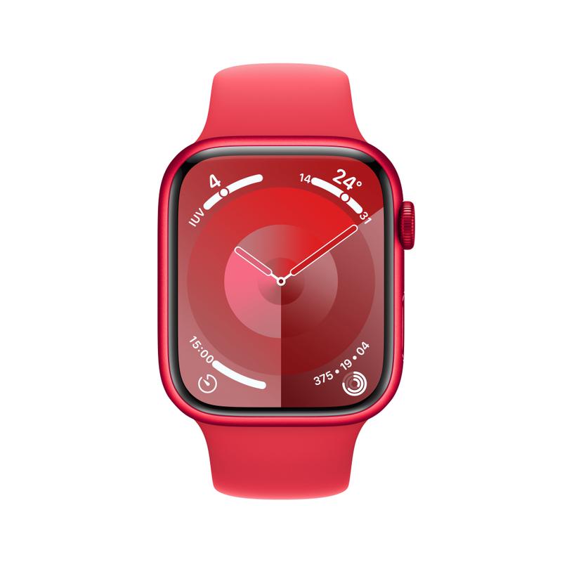 Apple WATCH Series 9 45mm GPS Aluminiumgehäuse (PRODUCT)RED Sportarmband Rot S/M