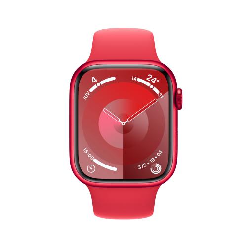 Apple WATCH Series 9 45mm GPS Aluminiumgehäuse (PRODUCT)RED Sportarmband Rot M/L