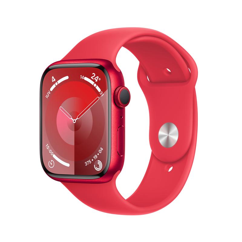 Apple WATCH Series 9 45mm GPS Aluminiumgehäuse (PRODUCT)RED Sportarmband Rot S/M