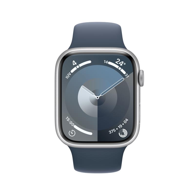 Apple WATCH Series 9 45mm GPS+Cellular Aluminiumgehäuse Silber Sportarmband Sturmblau M/L